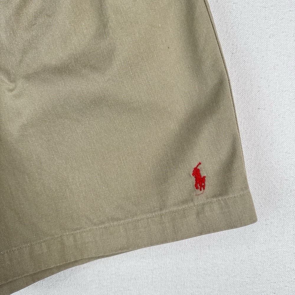 80's Vtg Ralph Lauren Khaki 7" Shorts Women's 10 Pleated High Waist USA Union - Picture 3 of 10